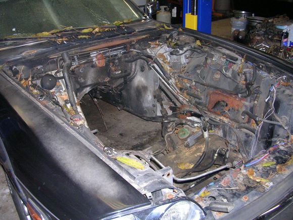 This is what it looked like before I cut the bubble out all I did was remove the bubble and cut it flush with the frame rail.