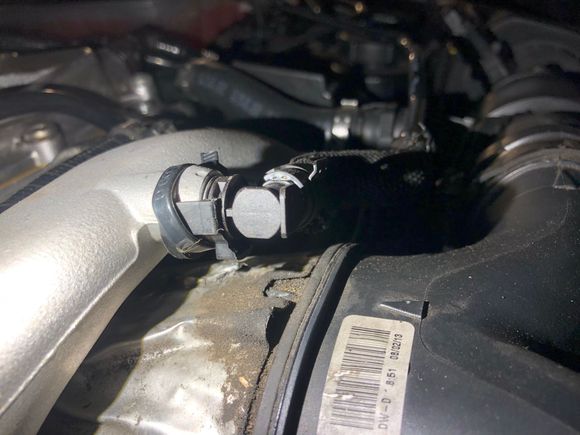 Zip-tied the expansion tank vent hose to the upper pipe.