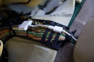 A.V Adapter plugs into Lightning Female-to-Male Extension