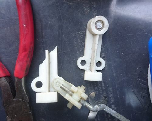 salvaged pivot from driver's side spare used to replace snapped passenger side pivot