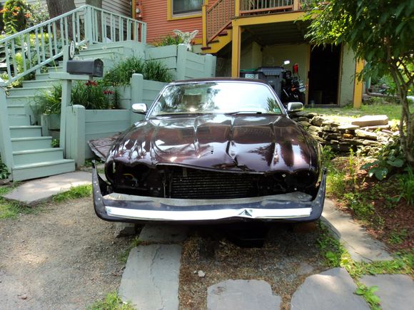 Fritz's J cable broke, E brake did not hold, rolled down hill, hit a pole and got totaled. 124999 miles on the clock