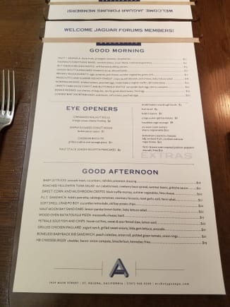 Greeted by the menu!