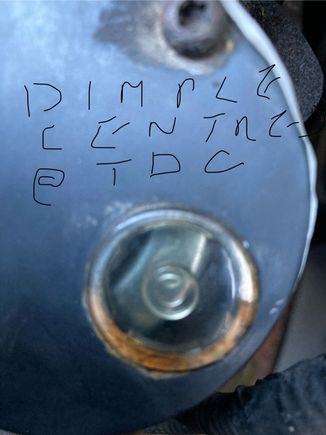 Dimple on rotating part is centred 