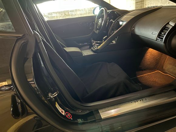 Passenger seat protector.  Slips on and off in seconds with ease.