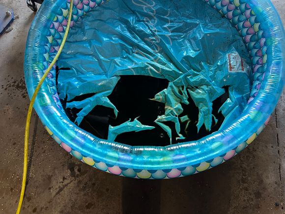 After gravity drain, this came out with air