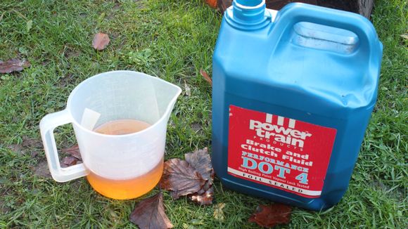 Spilled Brake Fluid can Strip Off Paint in an Instant so be very Careful.