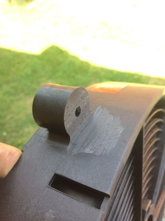 To make room for the rubber fan-to-Jag-shroud air seal.