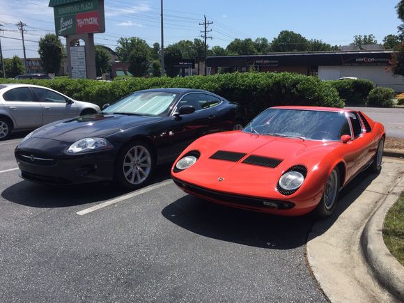 Upstaged by the rare company of a Lamborghini Miura!