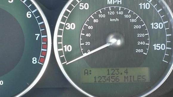Mileage of '03 X-Type turned 123456 (note tripometer) in April, 2013
