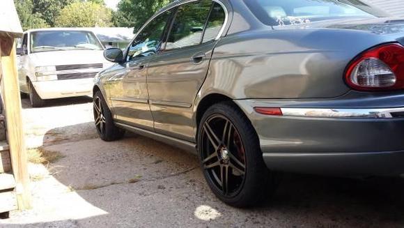 The day I put the wheels on. 18x8 40mm with 225/40/18 General G-Max.