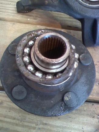 first view of blown front wheel bearing