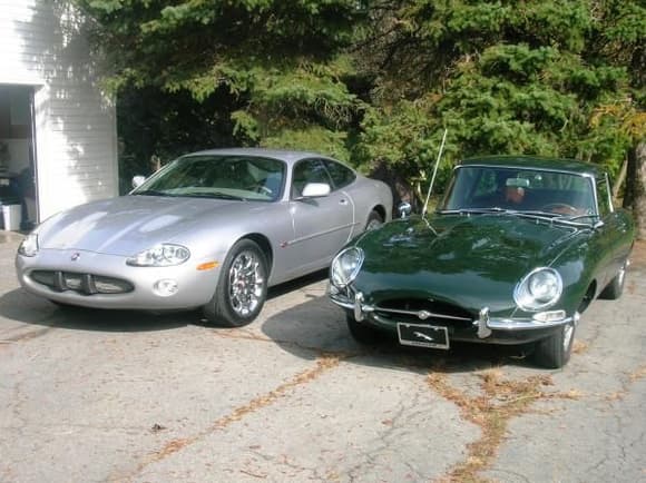 The XKR is considerably wider than it older twin.