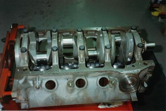 The crank fitted to the 351 block.