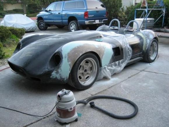 15
So, this is what we accomplished in just 4 days.  we even started the process of shaping the front fenders and blending them into the body.  Unfortunately, i had to pack my bags, put the car away in his garage and fly back east to get back to the office.  the next trip would prove to be both quite interesting and very challenging.