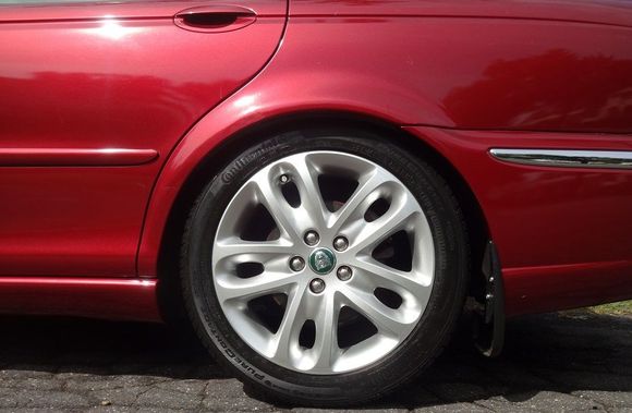 X-type sport wheels with Eibach prokit springs on new stock suspension.