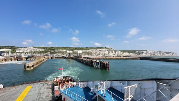 Leaving behind the White Cliffs of Dover