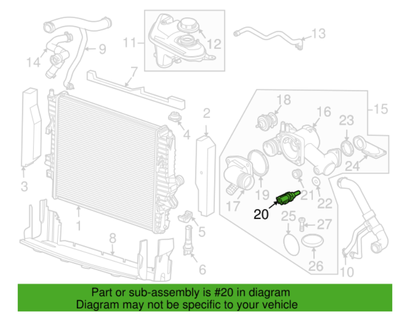 2003 jaguar s type 3.0 v6 temperature sender sensor location - Jaguar