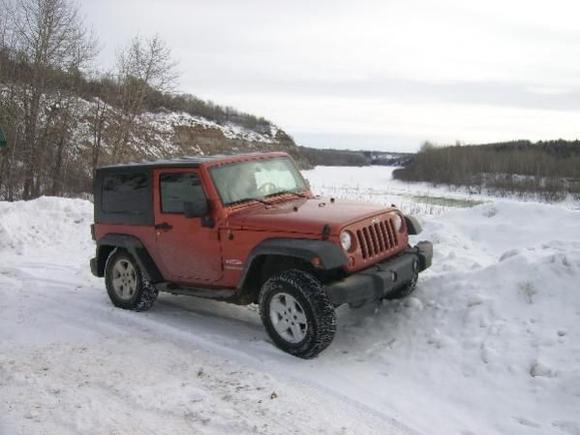 Just playing on a snow pile.