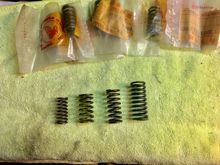 Left to right - ebc dirt racer klx250s clutch kit springs (Barnett’s were installed), atc350x, atc/trx250r, cr500