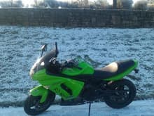My Green Monster Ninja in the snow!!!
