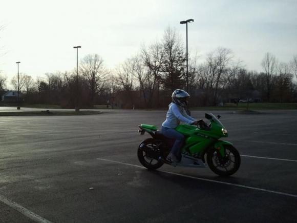 Me being a parking lot warrior, get'n into the swing of things.