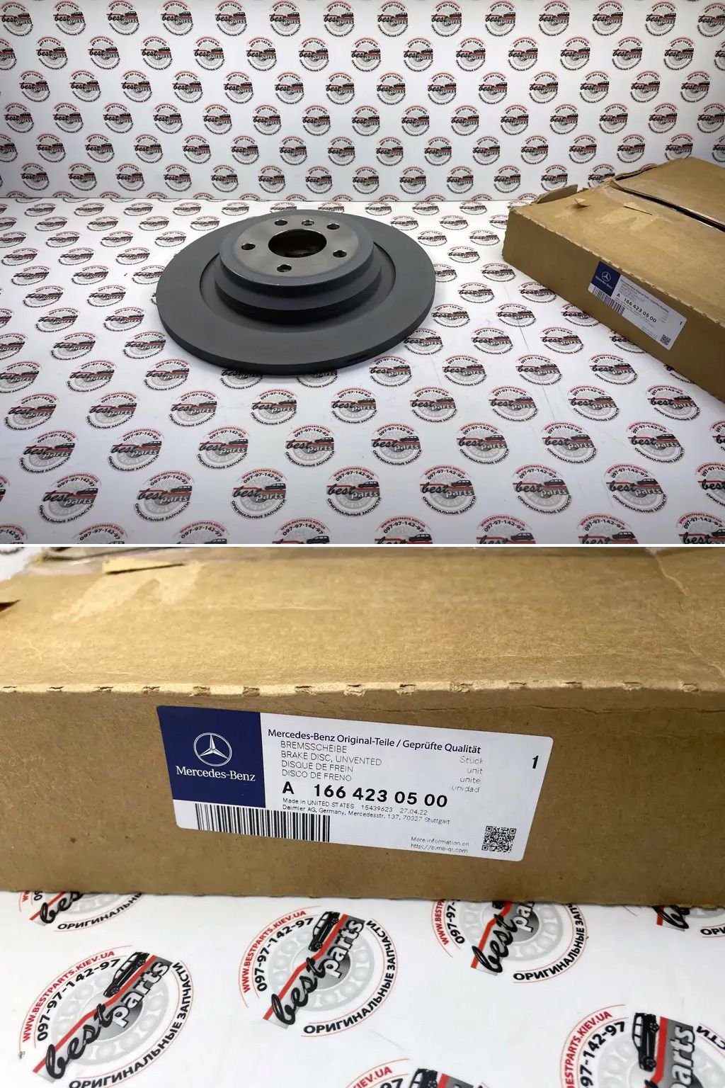 The Genuine Mercedes rear rotors.