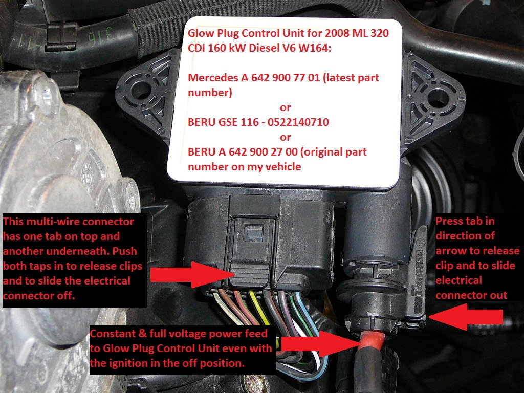 Glow Plug  Relay Unit Mercedes Vito OM642 Engines Genuine Mercedes Part