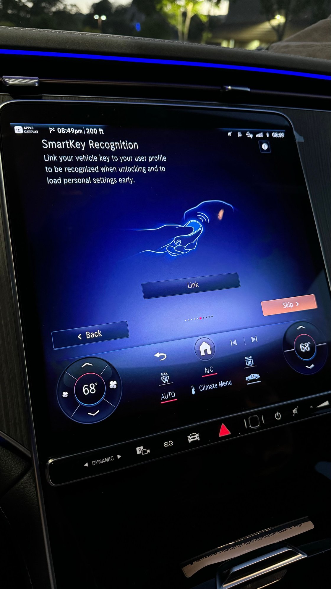 Key fob auth shot on EQE SUV