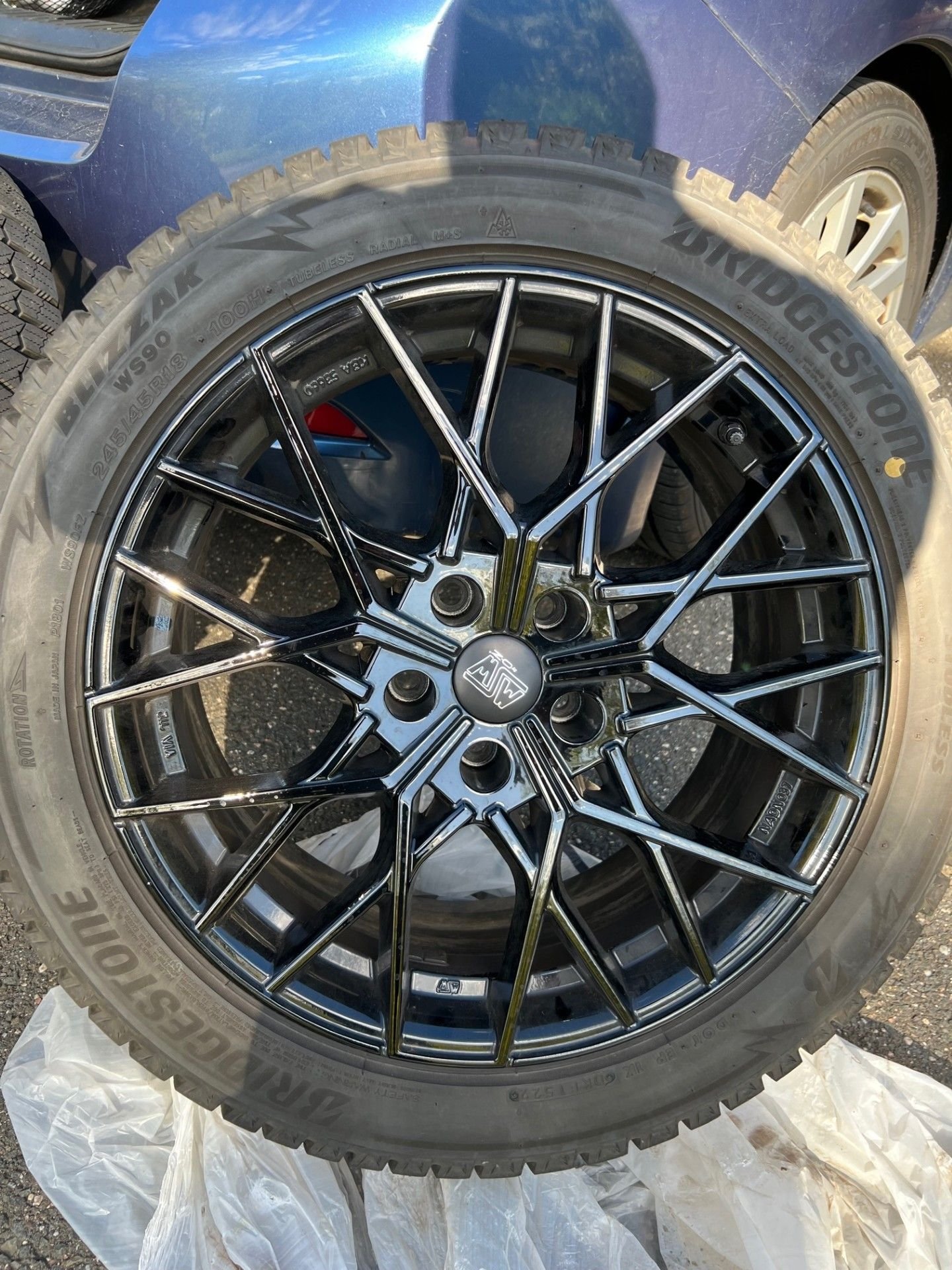 Wheels and Tires/Axles - 18x8 MSW wheels and 245/45R-18 Bridgestone winter tires in CT - Used - -1 to 2026  All Models - Bethel, CT 06801, United States
