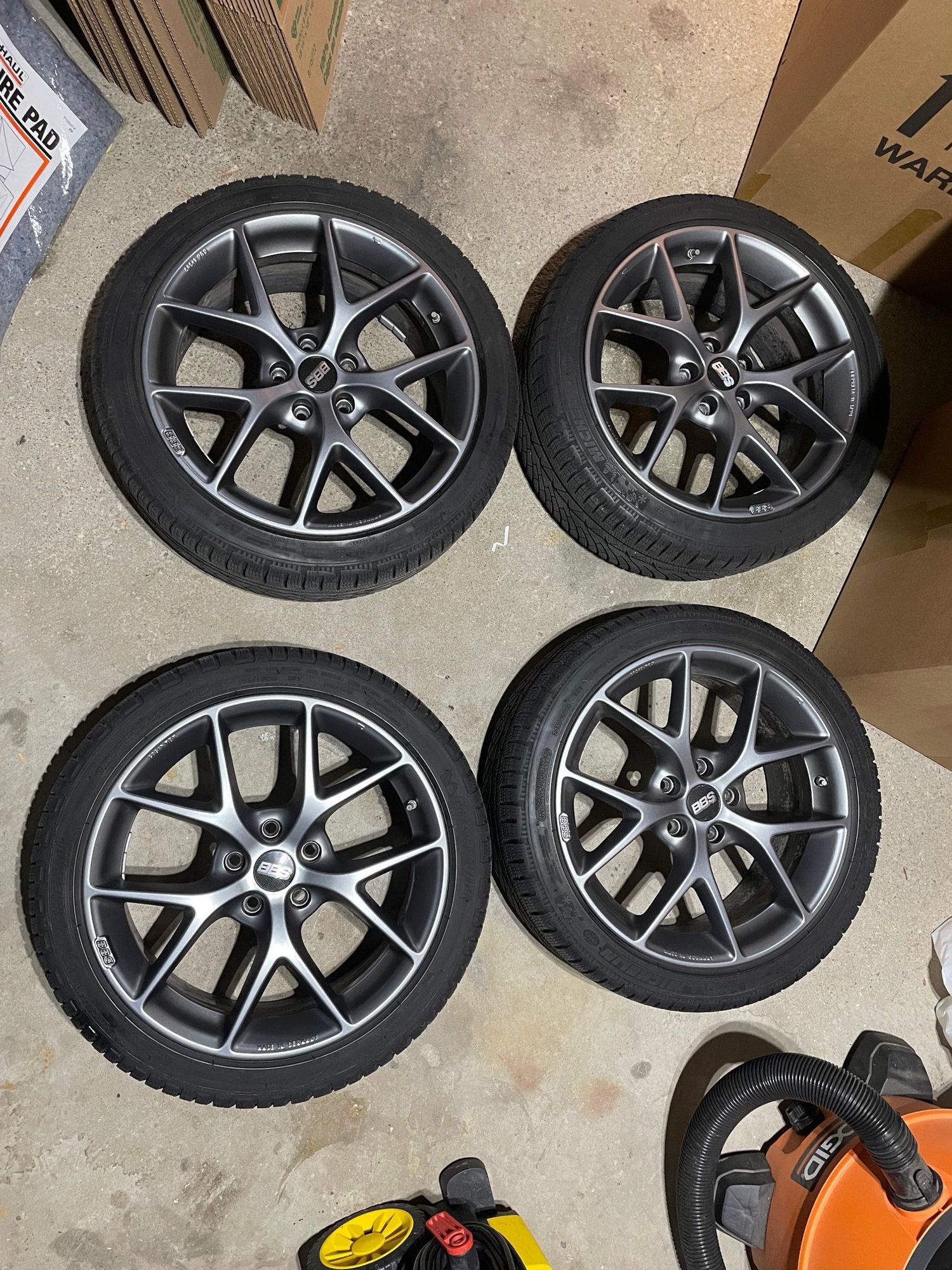 Wheels and Tires/Axles - BBS SR Satin Grey Wheel 18X8 5X112 45MM TPMS Michelin Pilot Alpin PA4 Winter Tires NY - Used - 0  All Models - Selkirk, NY 12158, United States