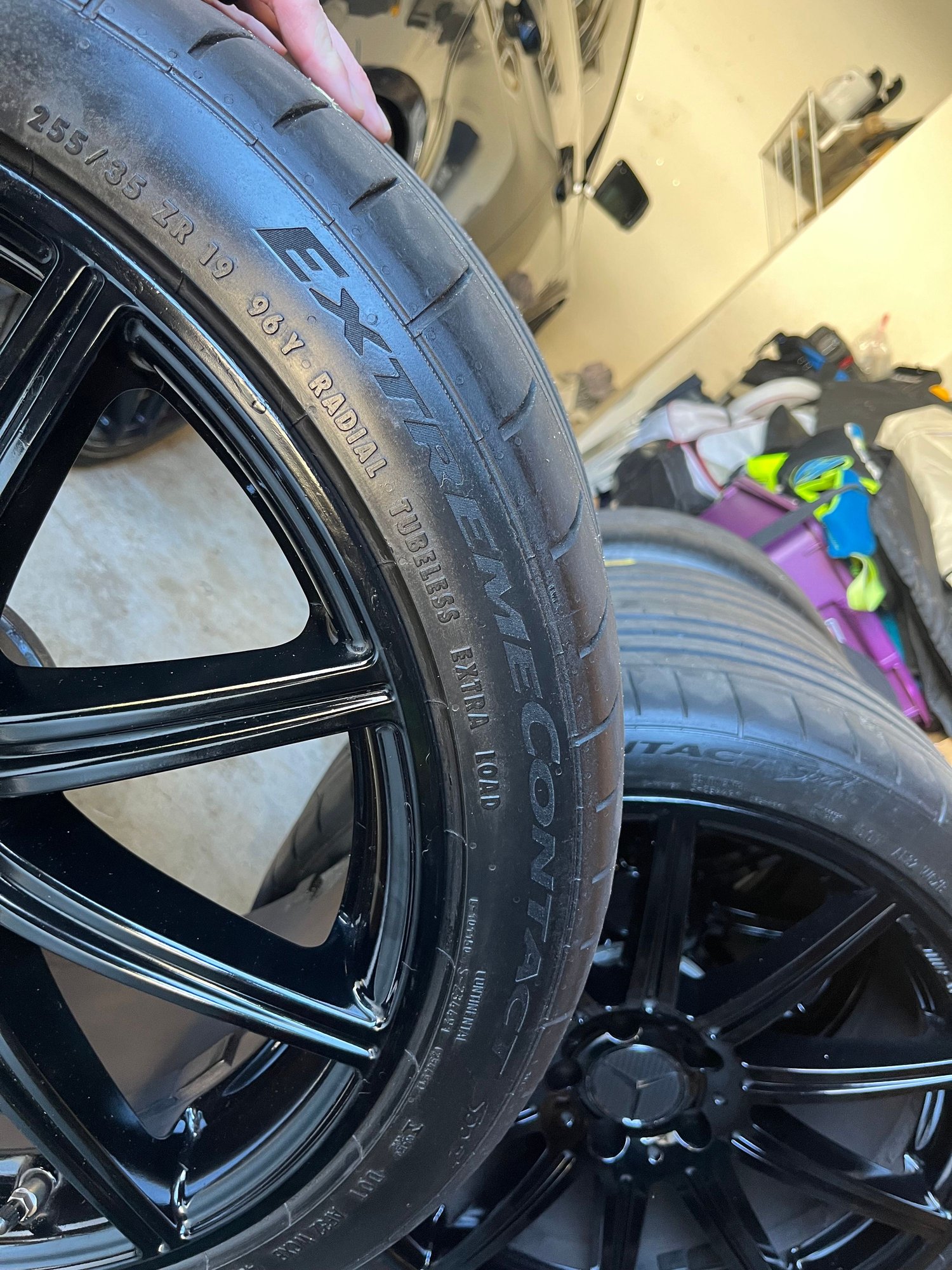 14 e63s oem wheels powder coated black with contact extreme sport plus