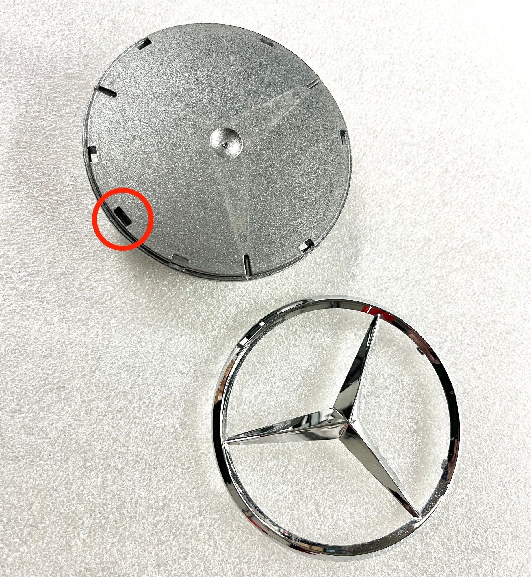 Disassembled center cap. 