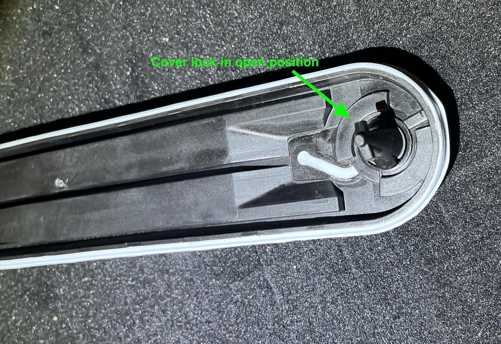 Backside of cabin filter cover.