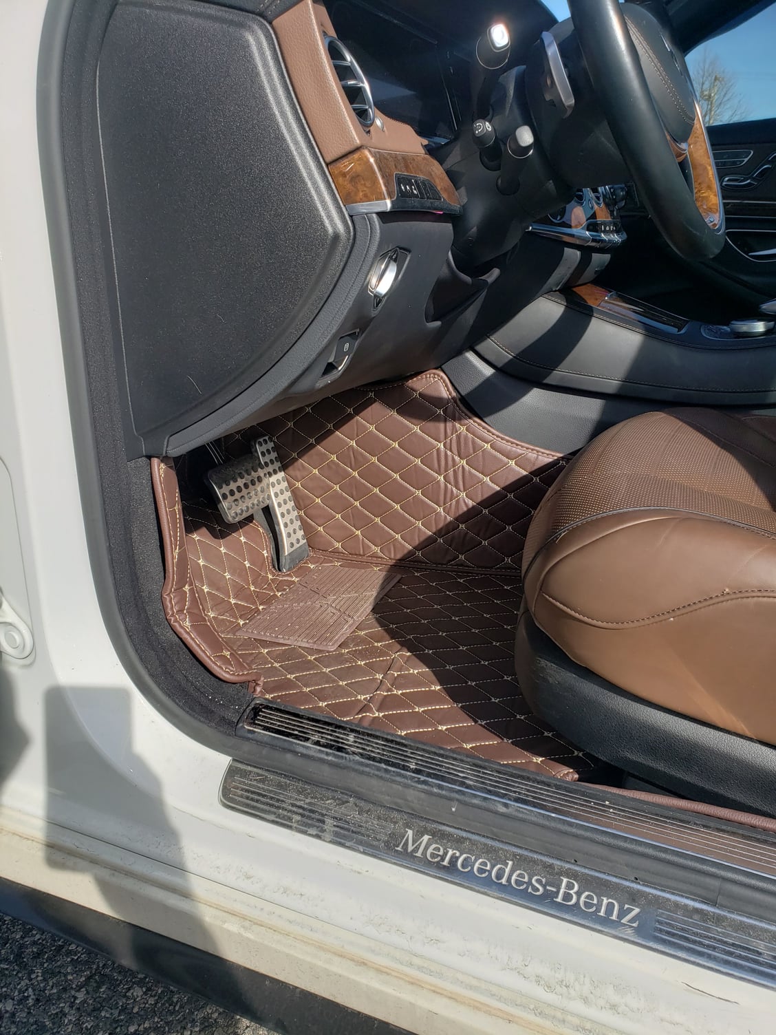 2023 Diamond Vegan Leather Floor Mats fits W223 Mercedes Maybach