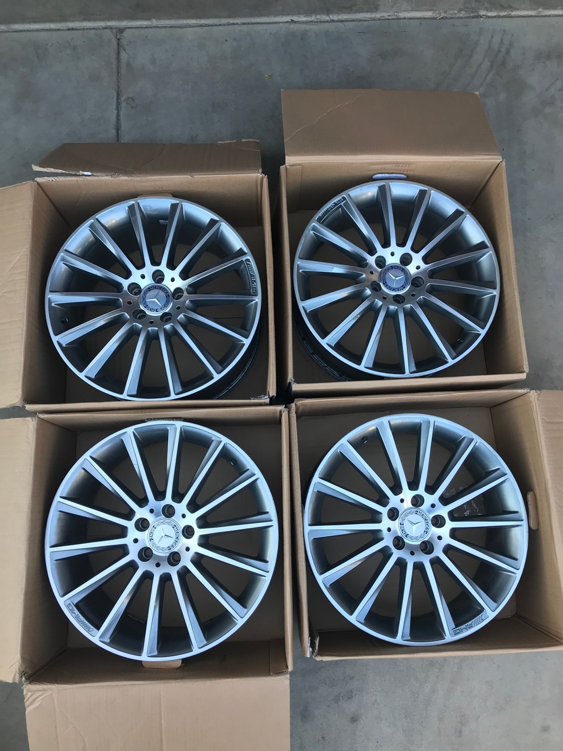 Wheels and Tires/Axles - W205- AMG 19" OEM MULTI SPOKE SET OF 4 WHEELS C300 C400 C450 C43 C63 - Used - 2015 to 2019 Mercedes-Benz C300 - 2015 Mercedes-Benz C400 - 2016 Mercedes-Benz C450 AMG - 2016 to 2019 Mercedes-Benz C43 AMG - Riverside, CA 92504, United States