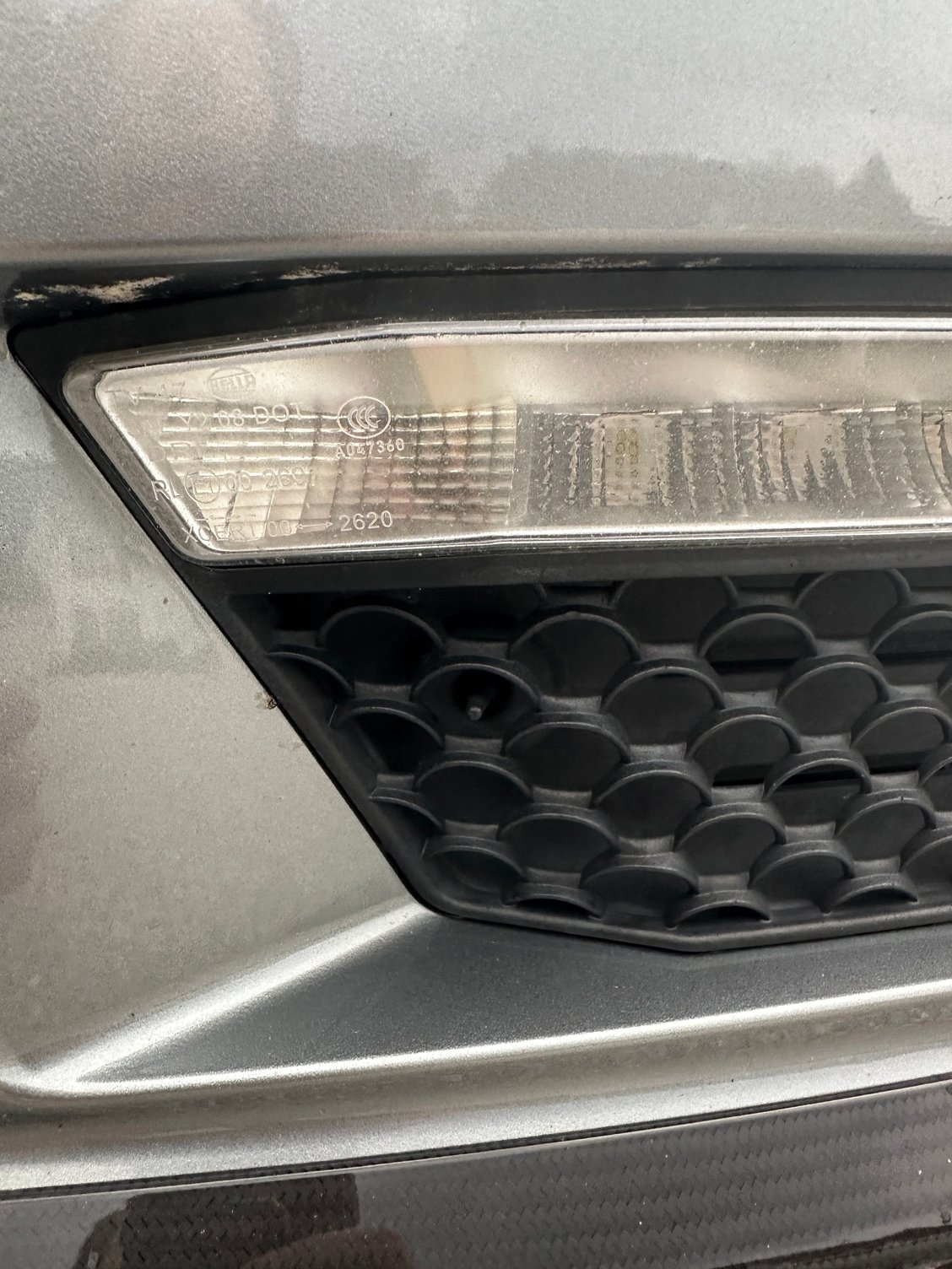 Pfl 63. Every Mercedes I�ve had 03-13 had has had it in the same place. You can even see the little hole right next to your fog light. And quite honestly, that fog light doesn�t look proper because Mercedes does not leave external screws like that. 