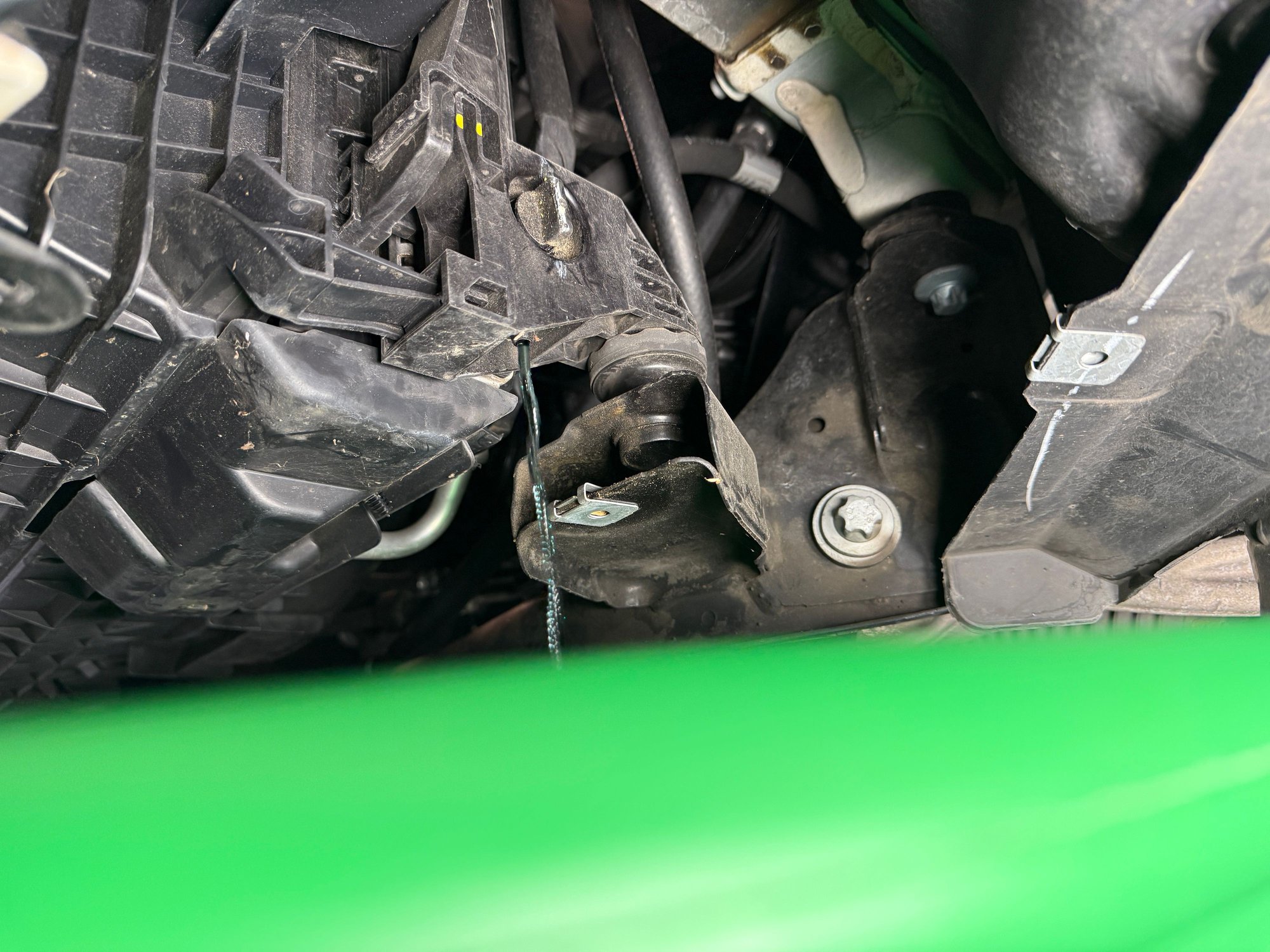 2012 GLK350 coolant drainage in process. 
