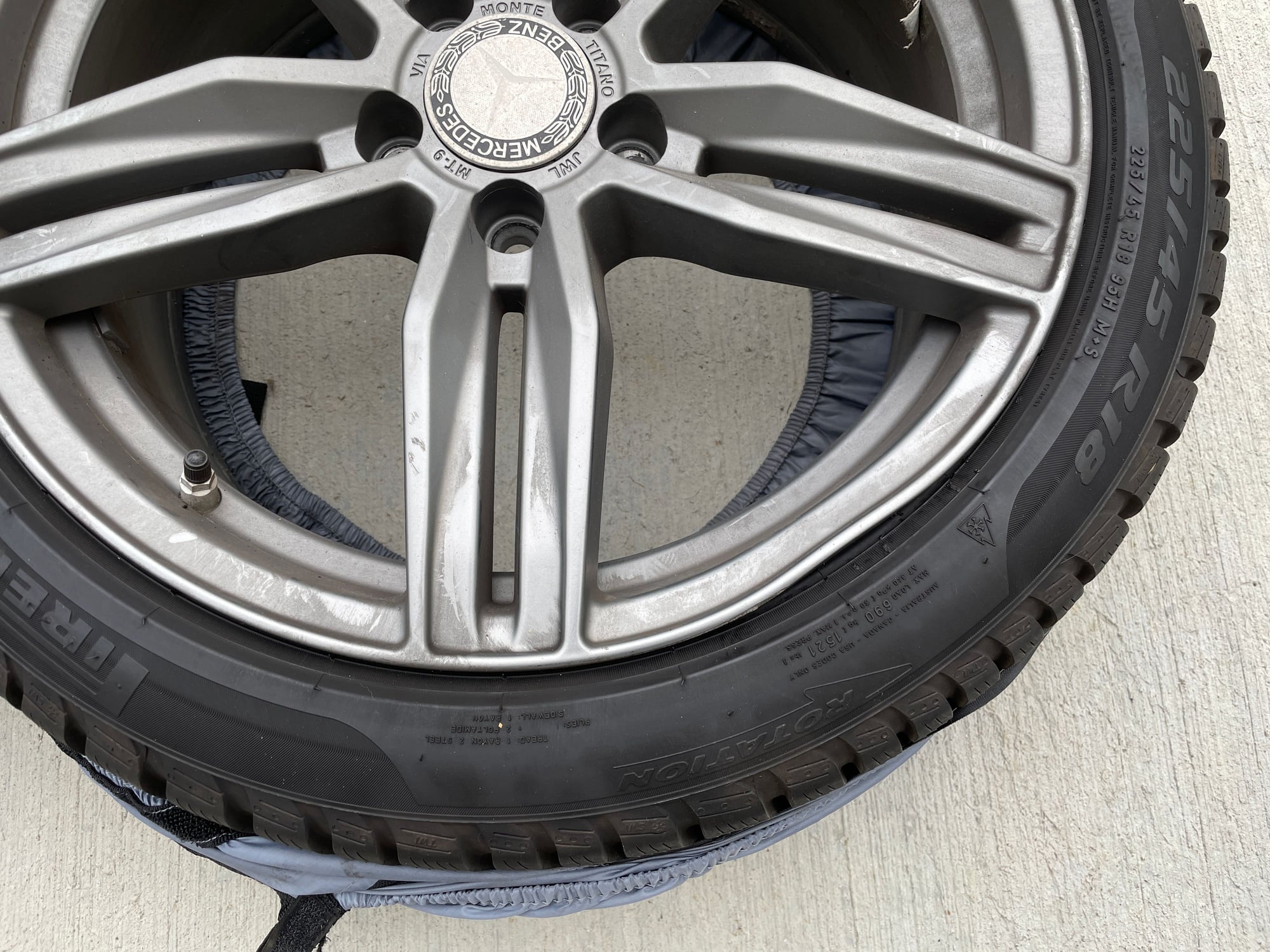 Wheels and Tires/Axles - 18" Aftermarket Rims, Pirelli Sottozero 3 Snow Tires, Covers, Centercaps and TPMS - Used - 2015 to 2021 Mercedes-Benz C-Class - Beacon, NY 12508, United States