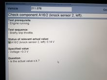 Knock sensor stayed at this voltage after several throttle blips.