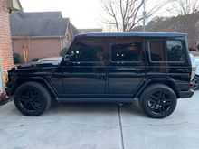 All blacked out minus the rear tire cover and brush guard. Next up is 63 front end, all wrapped in satin white to match the other cars, will leave the bumpers/fenders/roof black, new black tire ring also coming. Oh lift kit and FOX shocks finally installed a year later. 