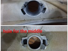 hole corner (quite deep) vs middle (quite flat)