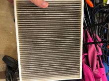 My filter from under hood. It had 21,000 miles on it. I’ve had car 1,000 miles. Dirty!!!