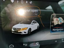 Says 'lamplet open' when headlights are switched on (Sorry for the camera glare)