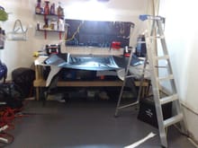 my &quot;professional&quot; wrapping studio aka my garage. Rear bumper being wrapped matte black.