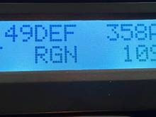 DEF=fluid level
RGN=regen ON/OFF
ADR=avg dist between regen
STL=soot level