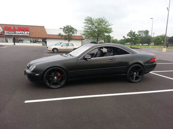 22" wheels 9" front 10.5" rear, aftermarket HID & LED headlights,  black painted interior headlights and rewired, all LED interior/exterior lighting, Pioneer double din DVD unit, 3 additional monitors,  (2) 15" Kicker CVR subs, (2) Kicker ZX750.1 amplifiers, Sony speakers and tweeters, Carbon Fiber wrapped hood, roof and trunk, matte black paint job, Momo shifter, Carbon Fiber wrapped interior