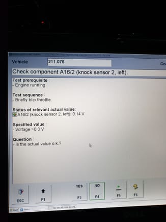 Knock sensor stayed at this voltage after several throttle blips.