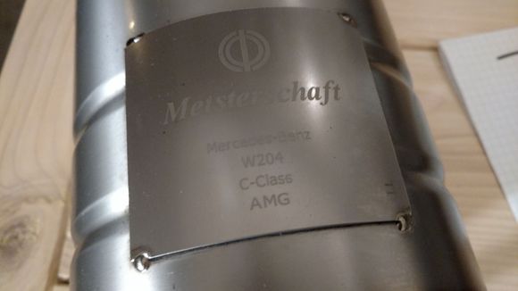 GTHaus Meisterschaft slip-ons for w204 C63. Brand label.