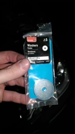 Washers purchased from Walmart for 2 dollars