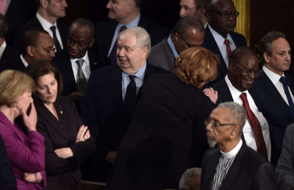 Sergey I. Kislyak, the Russian ambassador to the United States, arrived at President Trump’s address to Congress this week.